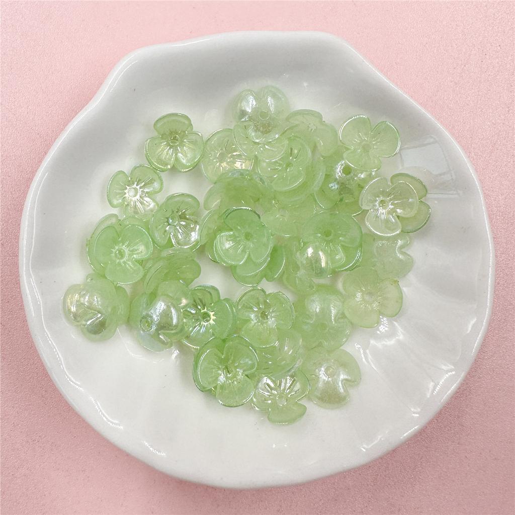 100Pcs 9.5mm Multicolor Small Floral Acrylic Beads  Beaded Material with Hole For DIY Bracelet Necklace Jewelry Making Jewelry Accessory