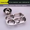 304 Stainless Steel Drop-Proof Square Dinner Plate for Kids with Four Compartments