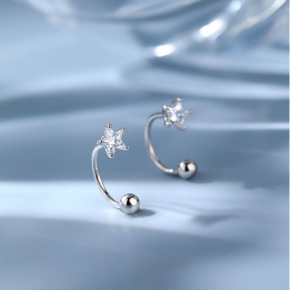1 Pair Stainless Steel Mini CZ Drop Earring Women Moon Flower Tragus Cartilage Helix Hoop Conch Rook Daith Lobe Piercing Jewelry
