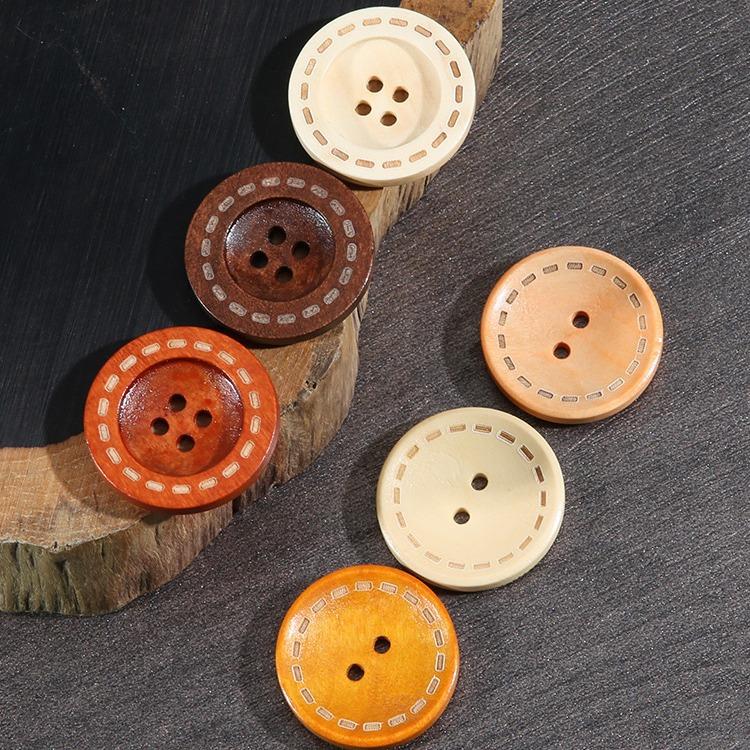 Solid Wood Clothes Buttons Men'S And Women'S Shirts Sweaters Jackets Button Accessories Children'S Coats Trench Coats Cardigan Wood Buttons