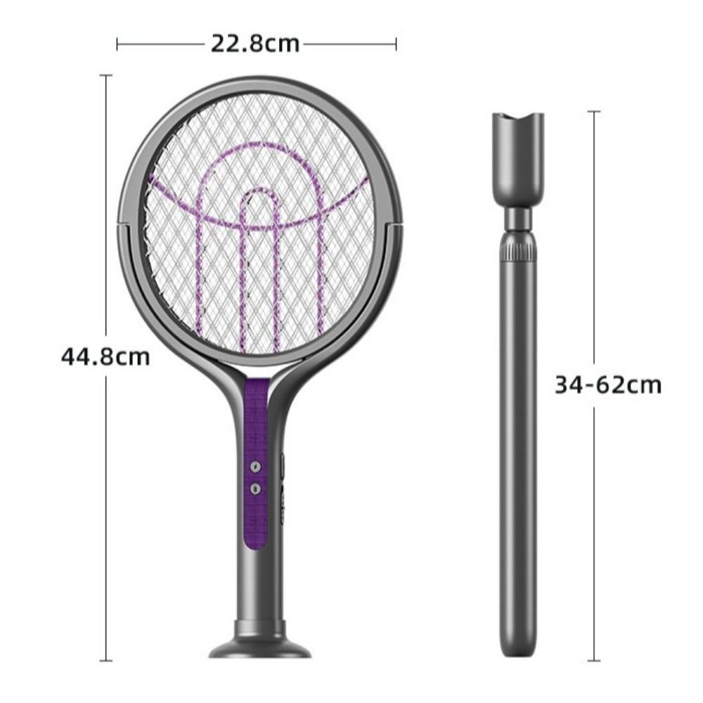 Telescopic Electric Mosquito Swatter Rotatable Rechargeable Bug Zapper with UV Light 2800V High Voltage Electric Mosquito Racket