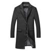 Осенне-зимнее повседневное пальто для мужчин среднего возраста, мужское шерстяное пальто средней и длинной длины, мужское шерстяное пальто