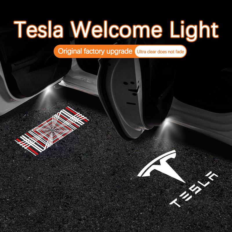 Автоаксессуары Для Tesla Model S Model X Model Y Model 3 Световой Логотип Световая Подсветка Двери Автомобиля Проектор Приветственный Свет