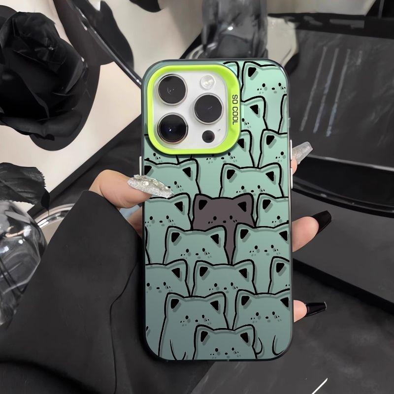 Милый чехол для телефона с рисунком мультяшного кота для iPhone 17 16 11 12 13 14 15 Pro Max X XS XR 8 7 Plus 17E 16E Air Ударопрочный чехол