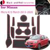 Резиновый коврик с дверной канавкой для Nissan Micra K13, март 2013 г., подушка, слот для хранения ворот, подставка, пылезащитная внутренняя наклейка для автомобиля