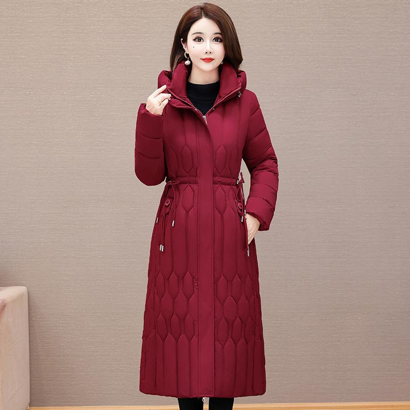 Middle-aged down cotton women's new winter mother's thickened cotton-padded jacket women's long fat plus size cotton-padded jacket