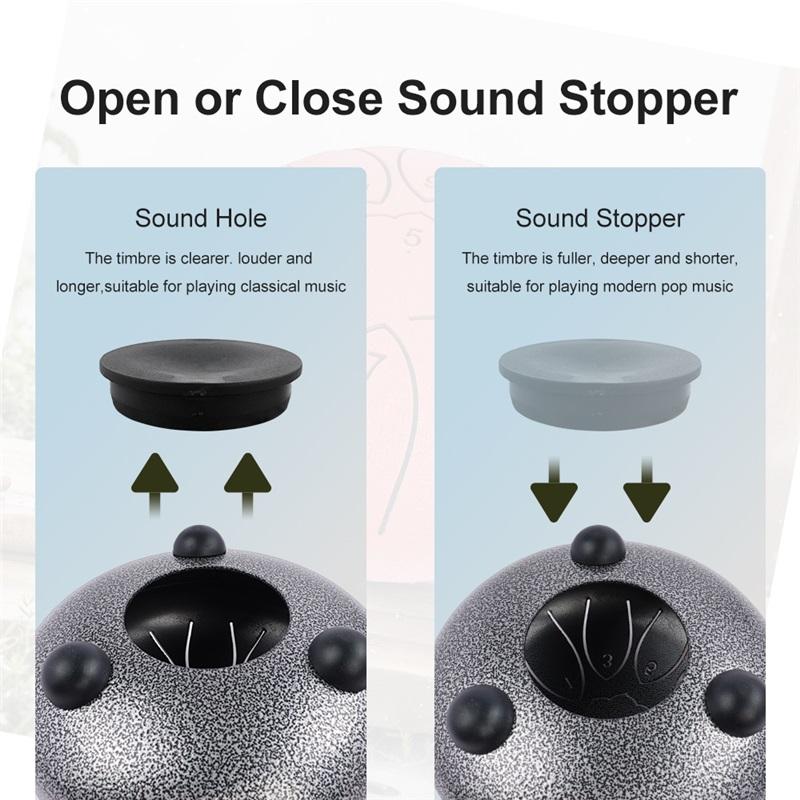 6" Steel Tongue Drum Gift Set 11-Note Rain Drum Sound Healing Instrument Yoga/Meditation/Anxiety Relief Tool