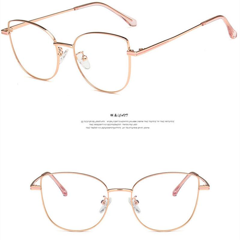 New Women Glasses Cat Eye Anti Blue Light Radiation Protection Eyeglasses Female Small Frame Eyewear Metal Girls Reading Glasses