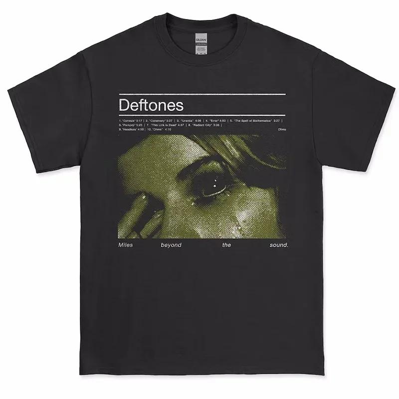 Футболка Deftones для мужчин, высококачественная хлопковая футболка, модная женская футболка с коротким рукавом, панк-музыка, стиль металл-американская футболка