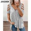 Women's Fashion Casual Summer Spring Love Letter Print Short Sleeve V-Neck Blouses & Shirts