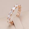 Full Paved White Zircon Classic Finger Rings for Women Trendy Golden Wedding Light Luxury Jewelry Keep Color