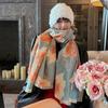 Autumn and Winter Mother's Elegant Lotus Imitation Cashmere Scarf Women's Thickened Warm Cycling Windproof Scarf Holiday Gift