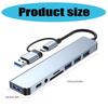 8 In 1 USB C Hub with USB Port Small Card Reader Headphone Port and USB C Data Port Multiple Function Docking Station