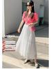 Double-Sided Long Lace A-Line Pleated Skirt for Women - 2025 Collection