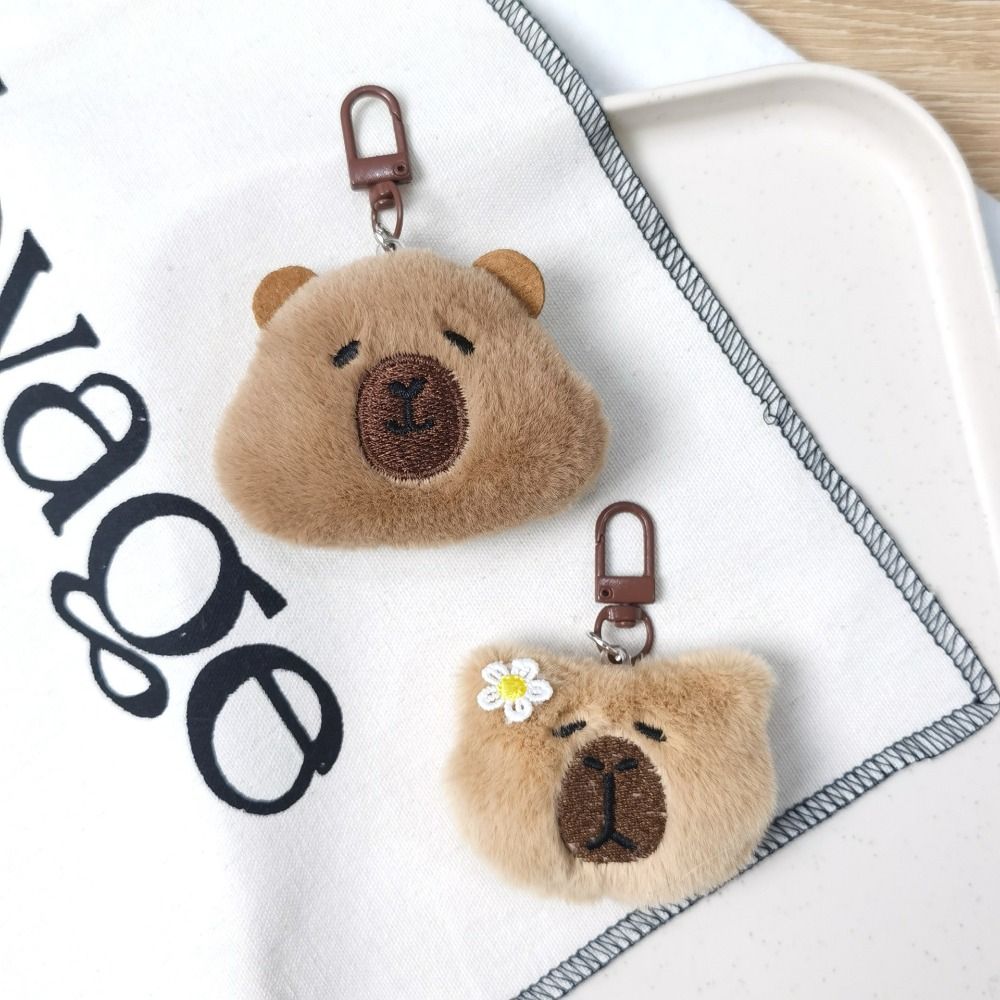Collection Capibala Plush Doll Fluffy Kapibala Backpack Pendant Capybara Plush Keychain  Couple