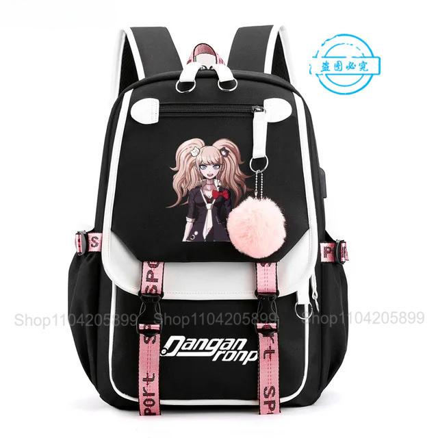 Рюкзак Danganronpa Аниме Mochila Школьная сумка для книг Студенческий с USB-портом Дорожные сумки Ноутбук Повседневная Большая сумка-мессенджер Подарок