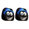 Pack Of 2 Elastic Cartoon Car Headrest Covers Funny Big Eyes Design Universal Fit For Cars Trucks Vans Durable Polyester Fabric