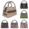 Африканский коричневый Kitenge Ткань Печать Изолированная Сумка Для Обеда Для Рабочего Офиса Kanga Портативный Термохолодильник Bento Box Женщины