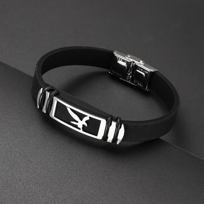 Модный браслет с крыльями орла, мужской ретро-панк-силиконовый браслет, праздничный подарок на вечеринку, аксессуары