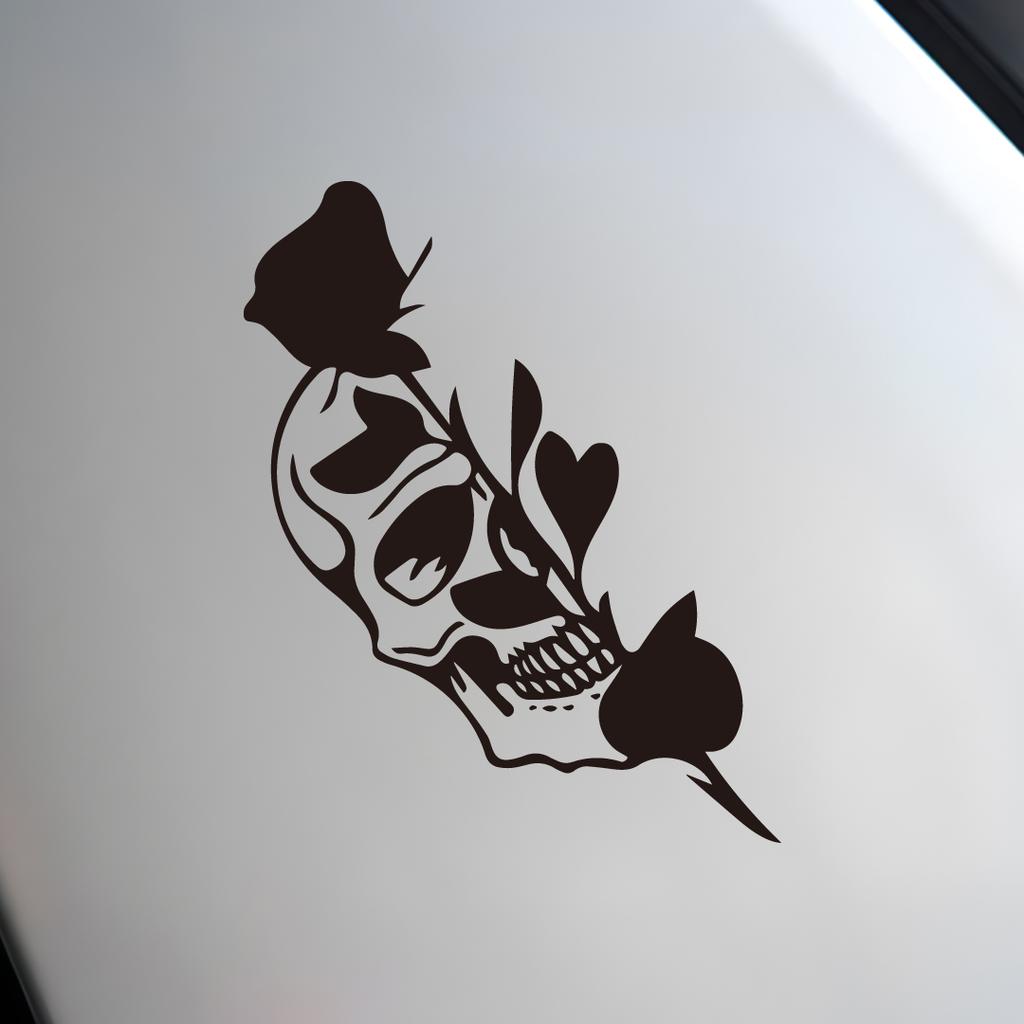 Half Skull Rose Creativeandfunny Stickers For Cartoon Fansandloverhigh Quality For Car Trucks Motorcycles Andlaptops