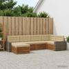 Outdoor Sofa Set with Cushions 6 pcs Natural and Beige
