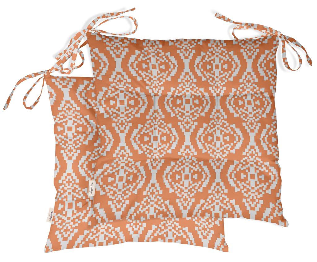 Vargottam Комплект из 2 квадратных подушек для сидения для патио с ворсом и принтом, водостойкая, 19 дюймов, фиолетовая |