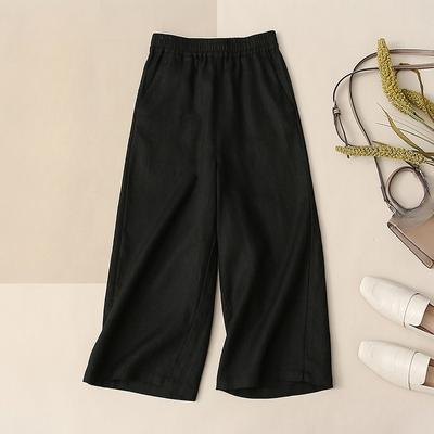 Женские повседневные брюки Широкие брюки с широкими штанинами Женская одежда Прямые тонкие срезы больших размеров Повседневные брюки Petite Seven-minute Летние брюки
