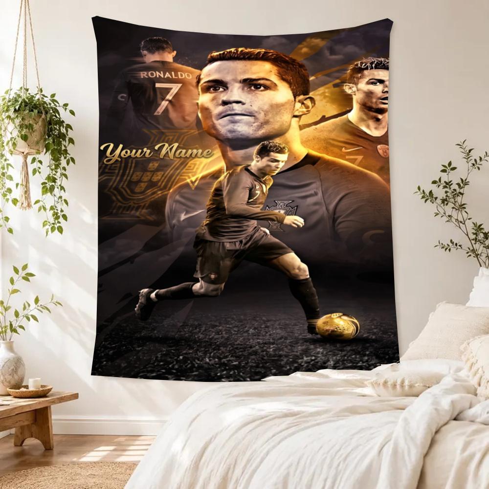 Cristiano Ronaldo Retro Tapestry Nordic Minimal Suitable For Living Room Studio Wall Balcony Yearround Hand Painted Style