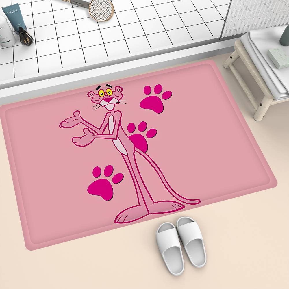 The P-Pink P-Panther Floor Mat Rectangle Anti-slip Home Soft Badmat Front Door Indoor Outdoor Mat Hotel Decor Mat