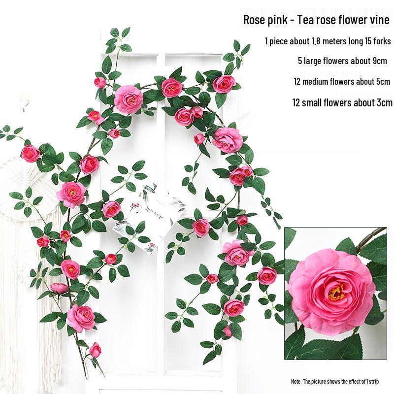 Имитация лозы с цветками розы для украшения стен и ландшафтного дизайна