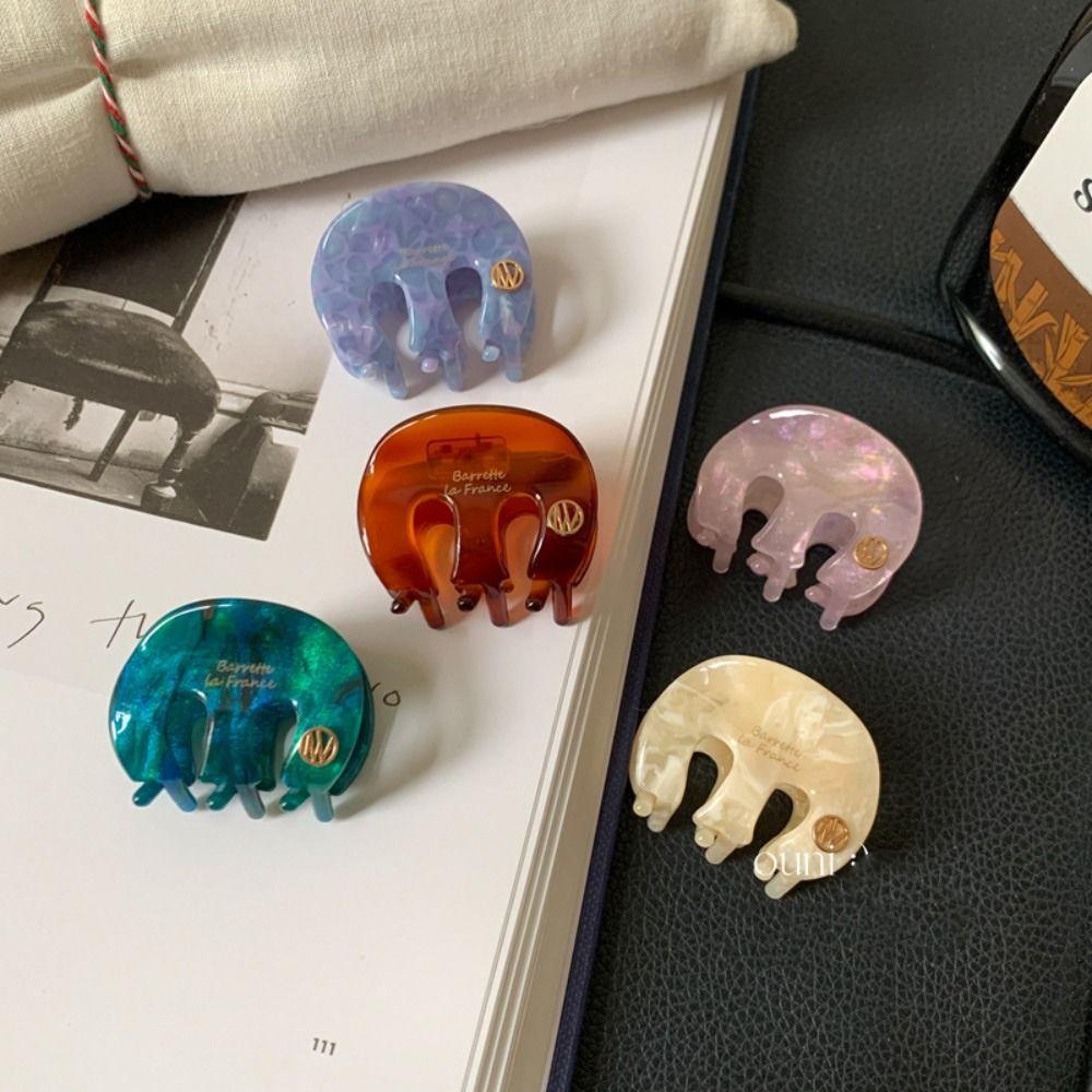 Grab Clip Letter Hair Clip Candy Color Cute Hairpin Personalized Acetate Hair Claw  Girl