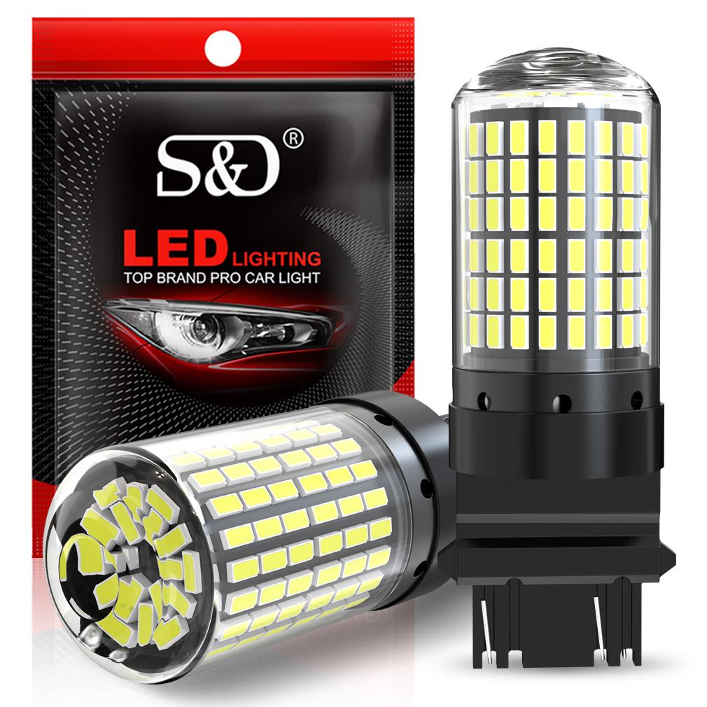 2 шт. Мощные автомобильные светодиодные лампы 1156 BA15S P21W BAU15S PY21W 1157 P21/5W T20 7440 W21W Canbus 144SMD Лампа указателя поворота Стоп-сигнал Задний фонарь Задний ход 12В