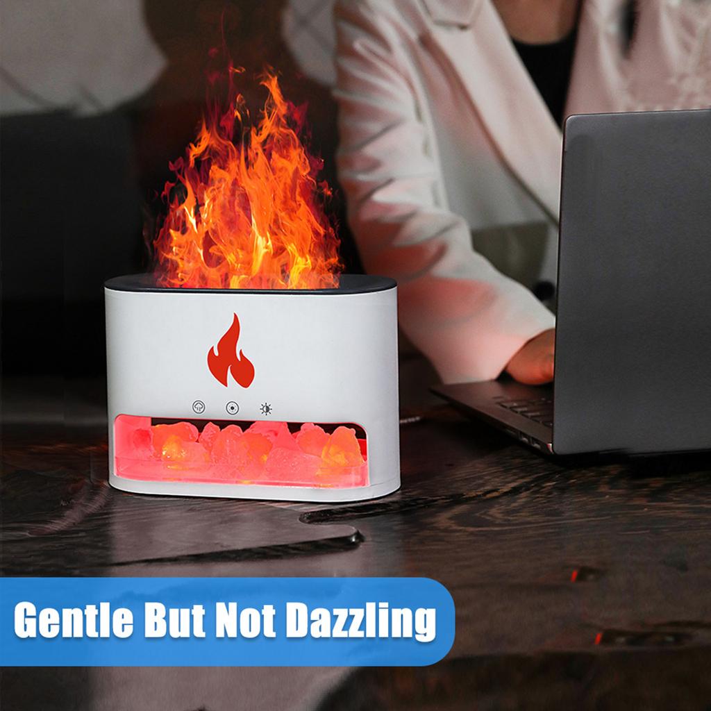 250 мл Аромадиффузор для эфирных масел Тип C Питание от USB Автоматическое отключение Ночник 4 цвета пламени Диффузор-солевая лампа