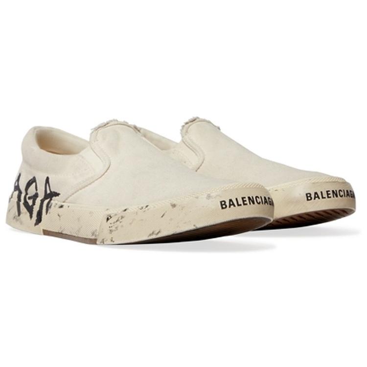 (WMNS) Balenciaga Paris Low Top Slip On Shoes 'Washed White Cotton' Women's 710295W3RR59010