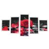Набор из 5 картин для стены Романтическая красная роза Бескаркасная живопись Произведение искусства Домашнее украшение