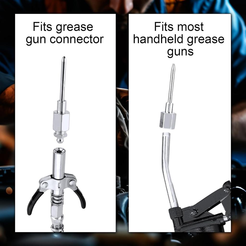 XIHIRCD 2pcs Grease Needle Nozzles, Aluminum Alloy Grease Needle for Grease Gun Needle Lubricator Adapter Grease Fitting Tool for Narrow Spaces and