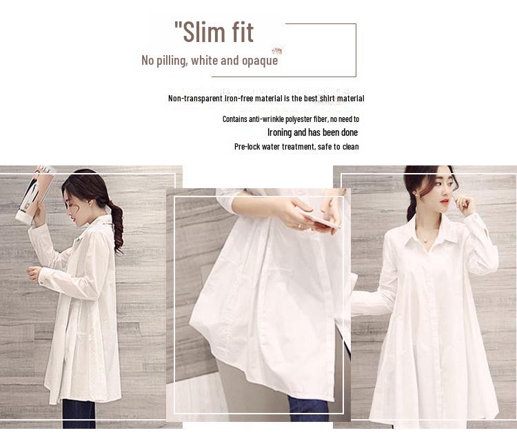 Women's 2025 Spring/Summer Loose-Fit Long Sleeve White Shirt: Trendy Korean Style, Versatile Oversized Design