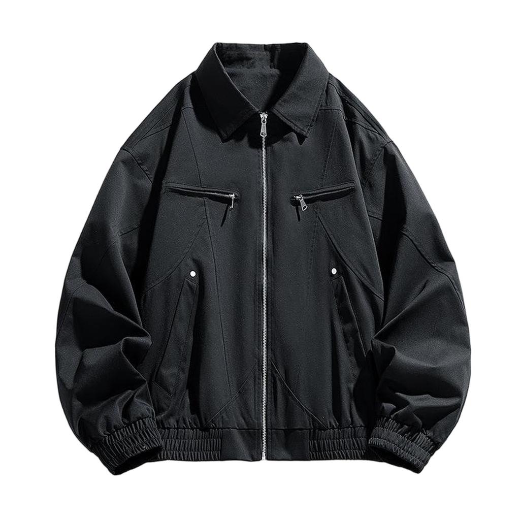 Men's High Sense Of Everything With Solid Color Jacket Trend Casual Lapel Coat Plus Size Loose Plus Size Top