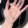 Full Diamond Four-Leaf Clover Necklace for Women - Elegant Light Luxury Fashion Clavicle Chain