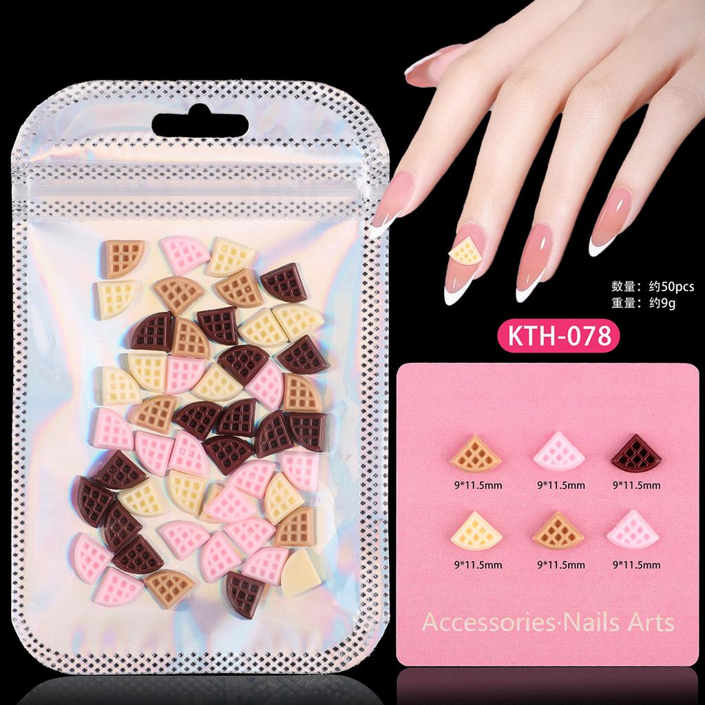 Nail Art Sweet Small Fresh Three-Dimensional Resin Candy Cookies Donuts Ice Cream Ice Cream Mixed Wear Nail Accessories