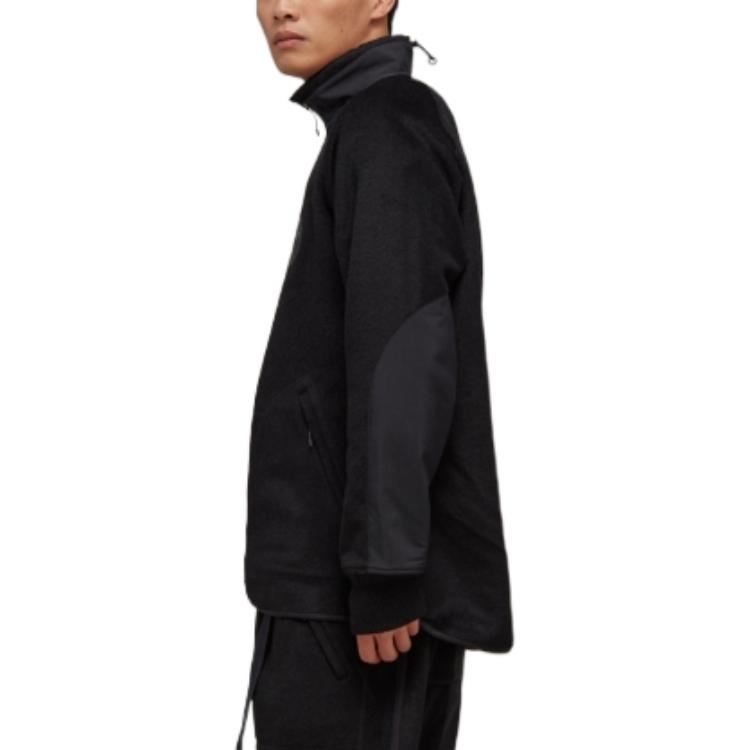 Y-3 FW22 Флисовая куртка из смешанной ткани с логотипом, куртка унисекс, черная HN1969