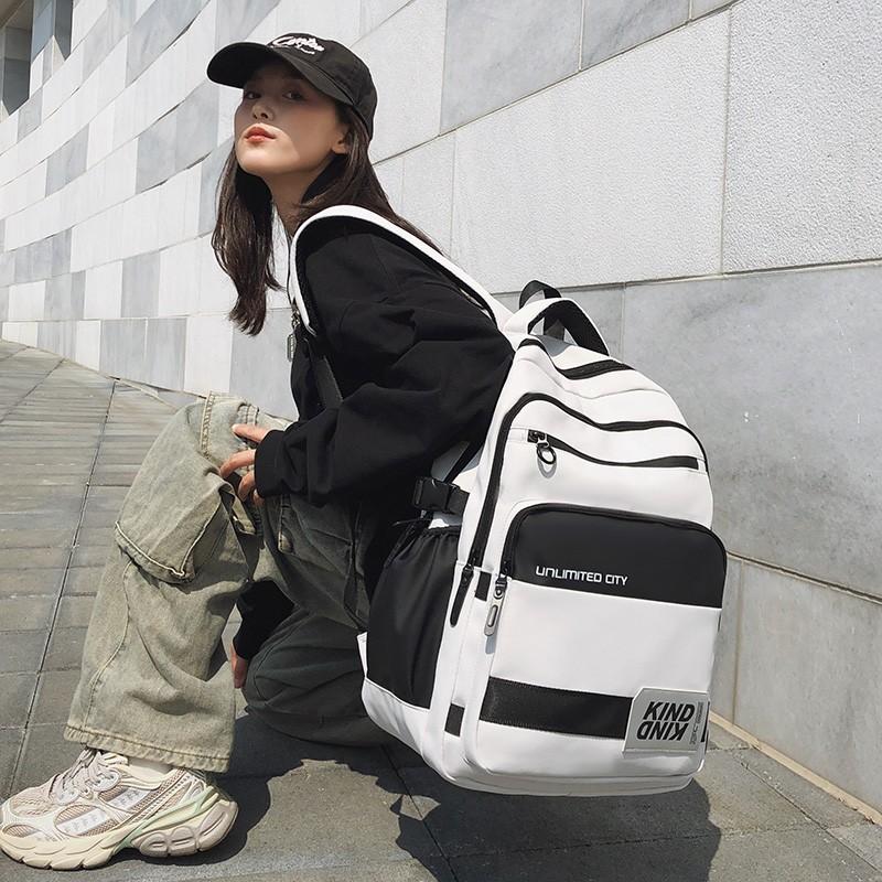 Мужской рюкзак большой вместимости для учеников младших классов средней школы, школьная сумка, женский рюкзак с цветными блоками