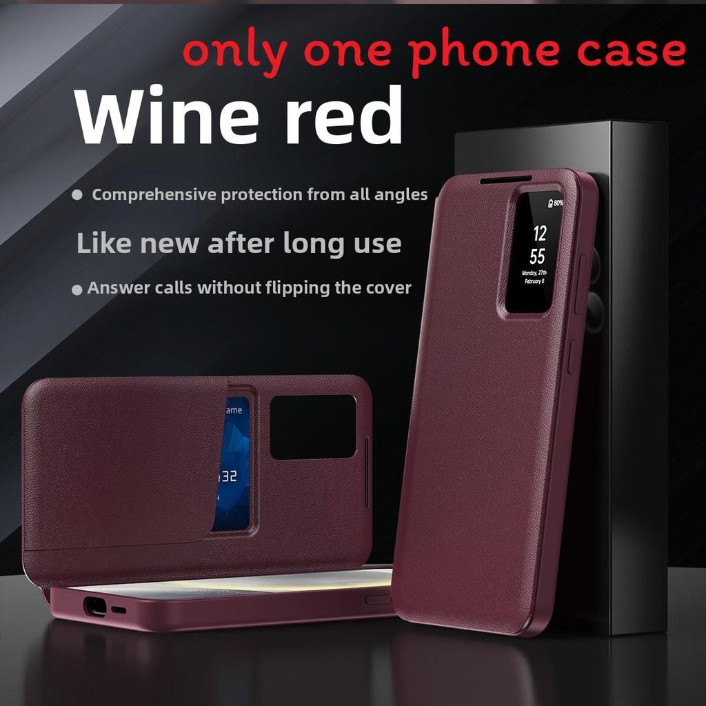 For A56 Galaxy Phone Case With Card Clip And Intelligent Window Design