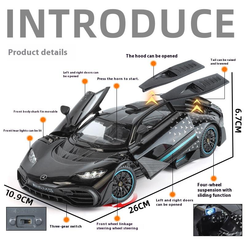 1/18 Benz AMG ONE Super Sports Vehicle Alloy Dieacst Model Car Sound & Light Classic Hobby Collectibles Birthday Gifts
