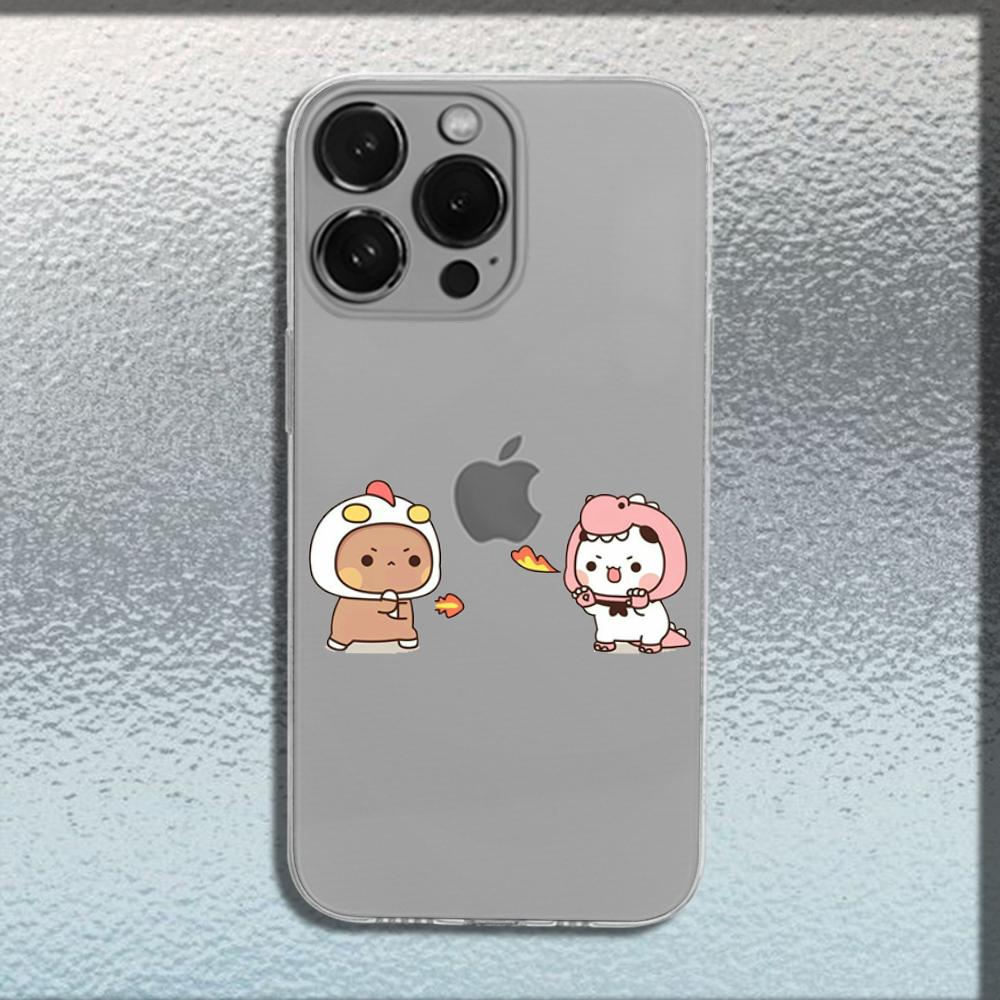 Cute BuBu DuDu Phone Case For iPhone 16,15,14,13,12,11 Plus,Pro,Max,XR,XS,X,Plus,SE,Mini Transparent Soft Cover