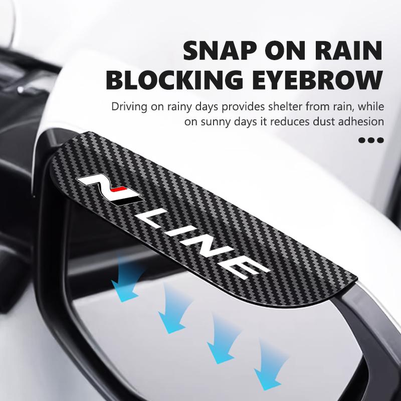 Car Rearview Mirror Rain Eyebrow Visor Clip-on Side Snow Sun Visor Rain Cover For Hyundai N Line i10 I10 2008 2009 2010 2011 u2