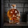 Bourbon Storage Bottle Skull Whiskey Decanter, 3D Glass Liquor with Stopper, Novelty Wine Dispenser for Home Bar, Unique Gothic Gift Men Smooth Pour