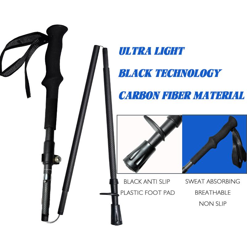 T700 Carbon Fiber Trekking Poles - Ultra-Light Adjustable Walking Sticks with EVA Handle | for Hiking & Mountaineering
