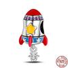 925 Sterling Silver Fashion Space Travel Collection Rocket Astronaut Charms Beads Fit 4MM hole diameter Bracelet DIY Jewelry