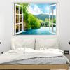 Современные 3D приморские города поддельные окна вид на стену наклейки съемные обои наклейки украшения дома
